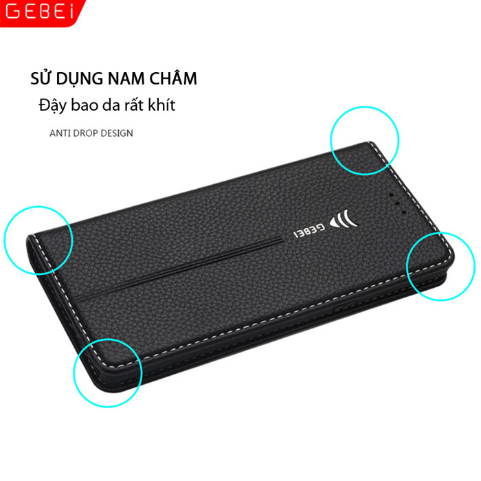 Bao da Galaxy Note 8 Gebei Wallet Leather Hanmade sang trọng, bền đẹp 3
